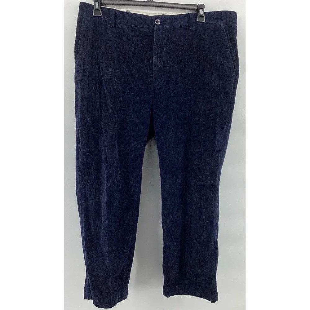 LL Bean Classic Fit Corduroy Pants Navy Blue Men Size 38 Academia Preppy - Picture 1 of 6